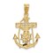 14K Yellow Gold Mariners Cross Pendant Charm Jewelry 29mm x 18mm